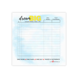 Dream Big Daily Word Count 4 x 4 Post-it® Note Pads for Writers