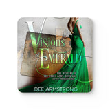 Visions of Emerald Corkwood Coaster Set