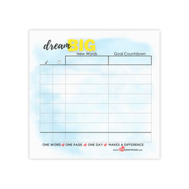 Dream Big Daily Word Count 3 x 3 Post-it® Note Pads for Writers